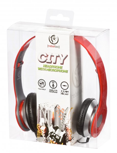 CITY RED headphones with microphone