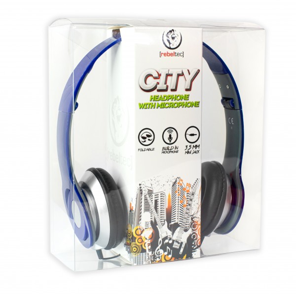 CITY BLUE headphones with microphone