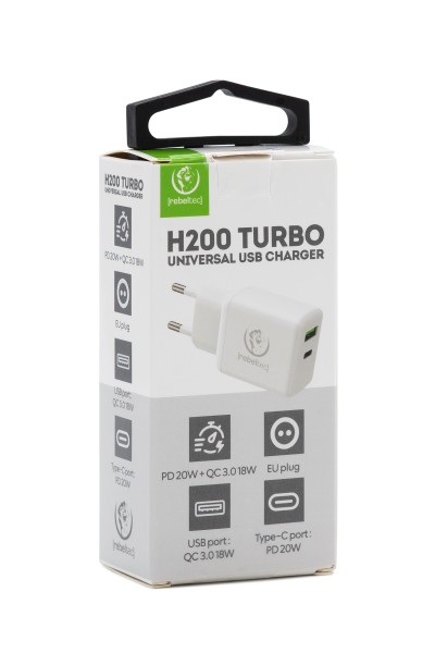 Ładowarka sieciowa Rebeltec H200 TURBO QC3.0+PD20W (USB + type-C)