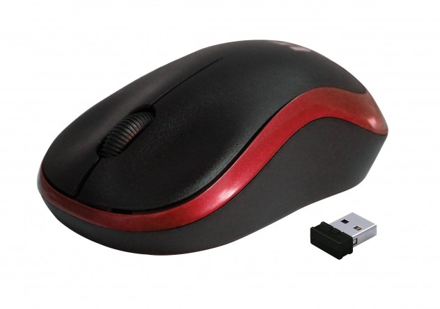Бездротова оптична миша METEOR червоного кольору